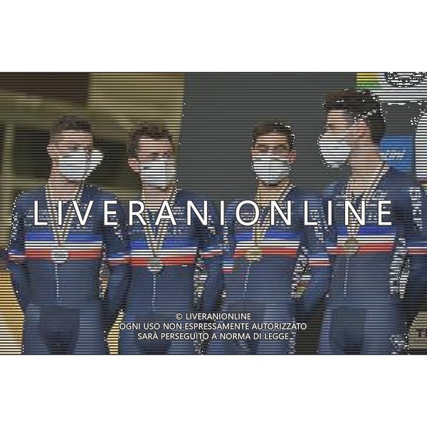 21-10-2021 World Championships Elite Track; Giornata 02; 2021, France; Boudat, Thomas; Denis, Thomas; Tabellion, Valentin; Thomas, Benjamin; Roubaix; ©SIROTTI/AGENZIA ALDO LIVERANI SAS