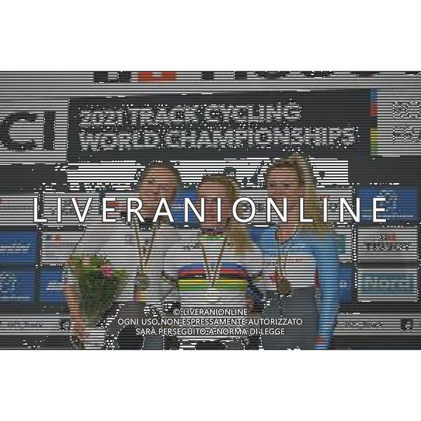 22-10-2021 World Championships Elite Women Track; Giornata 03; 2021, Germany; 2021, Canada; Hinze, Emma; Friedrich, Lea; Mitchell, Kelsey; Roubaix; FOTO STEFANO SIROTTI-AG ALDO LIVERANI SAS