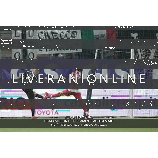Carlo Ilari (C) mette a segno la rete dello 0-2 durante la gara di Lega Pro girone B tra Teramo Calcio e Cesena presso lo stadio Gaetano Bonolis il 23 Ottobre 2021 a Teramo. (Photo: Danilo Di Giovanni) ©Danilo Di Giovanni/AGENZIA ALDO LIVERANI SAS