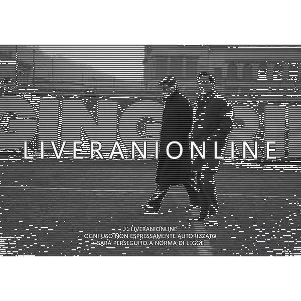 RETROSPETTIVA ADRIANO FEDELE ALLENATORE UDINESE CALCIO NELLA FOTO ADRIANO FEDELE ALLENATORE UDINESE CALCIO NELL\'ANNO 1992 CON PIERO FONTANA ALLENATORE AG ALDO LIVERANI SAS