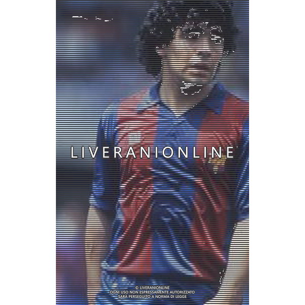RETROSPETTIVA DIEGO ARMANDO MARADONA CALCIATORE NELLA FOTO DIEGO ARMANDO MARADONA CON LA MAGLIA DEL BARCELLONA AG ALDO LIVERANI SAS