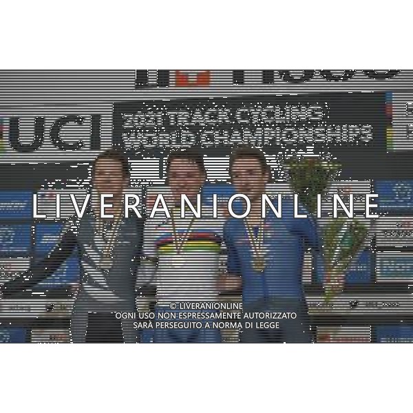 23-10-2021 World Championships Elite Track; Giornata 04; 2021, Ineos Grenadiers; 2021, New Zealand; 2021, Italia; Hayter, Ethan; Gates, Aaron; Viviani, Elia; Roubaix; ©SIROTTI / AGENZIA ALDO LIVERANI SAS