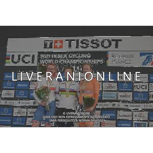 24-10-2021 World Championships Elite Women Track; Giornata 05; 2021, Belgium; 2021, Great Britain; 2021, Olanda; Kopecky, Lotte; Archibald, Katie; Wild, Kirsten; Roubaix; ©SIROTTI/ AGENZIA ALDO LIVERANI SAS