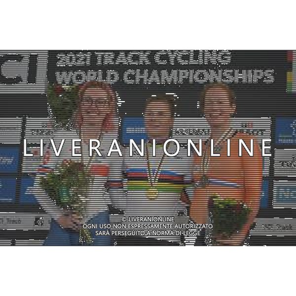 24-10-2021 World Championships Elite Women Track; Giornata 05; 2021, Belgium; 2021, Great Britain; 2021, Olanda; Kopecky, Lotte; Archibald, Katie; Wild, Kirsten; Roubaix; ©SIROTTI/ AGENZIA ALDO LIVERANI SAS