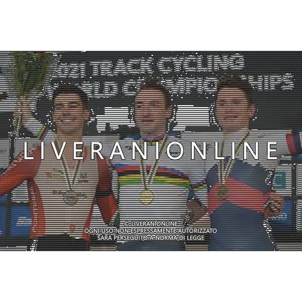 24-10-2021 World Championships Elite Track; Giornata 05; 2021, Cofidis; 2021, Portogallo; 2021, Russia; Viviani, Elia; Leitao, Iuri; Rostovtsev, Sergei; Roubaix; ©SIROTTI/ AGENZIA ALDO LIVERANI SAS