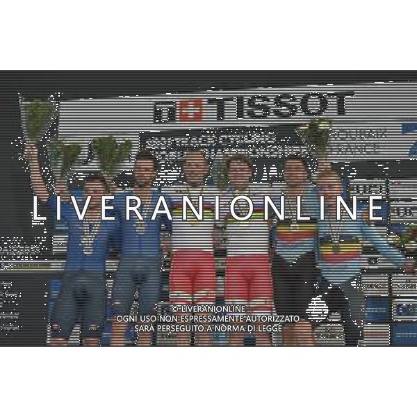 24-10-2021 World Championships Elite Track; Giornata 05; 2021, Danimarca; 2021, Italia; 2021, Belgium; Morkov, Michael; Hansen, Lasse Norman; Scartezzini, Michele; Consonni, Simone; De Ketele, Kenny; Ghys, Robbe; Roubaix; ©SIROTTI/ AGENZIA ALDO LIVERANI SAS