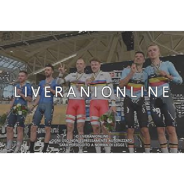 24-10-2021 World Championships Elite Track; Giornata 05; 2021, Danimarca; 2021, Italia; 2021, Belgium; Morkov, Michael; Hansen, Lasse Norman; Scartezzini, Michele; Consonni, Simone; De Ketele, Kenny; Ghys, Robbe; Roubaix; ©SIROTTI/ AGENZIA ALDO LIVERANI SAS