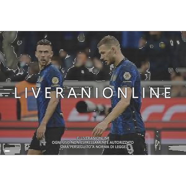 Edin Dzeko (Inter) e sulla SX Ivan Perisic (Inter) Inter vs Juventus Campionato Serie A TIM - 9a giornata Milano 24-10-2021 Stadio Giuseppe Meazza - San Siro foto Roberto Garavaglia/ag. Aldo Liverani sas