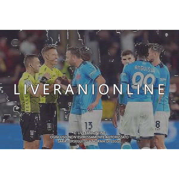 ROMA vs NAPOLI CAMPIONATO CALCIO SERIE A TIM 24.10.2021 NELLA FOTO arbitro Massa con Amir Rrahmani, Kalidou Koulibaly ©MOSCA / AGENZIA ALDO LIVERANI SAS