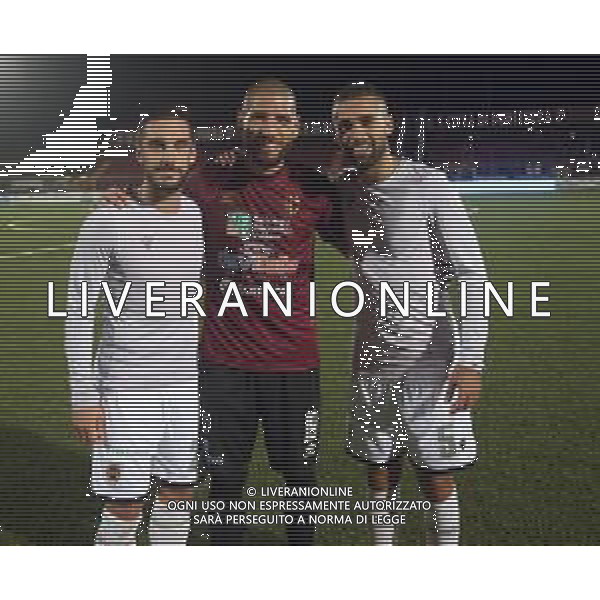 PONTEDERA vs REGGIANA CAMPIONATO CALCIO SERIE C LEGA PRO 25.10.2021 NELLA FOTO ESPECHE CON IGOR RADREZZA E FAUSTO ROSSI A FINE GARA ©SANTANDREA / AGENZIA ALDO LIVERANI SAS