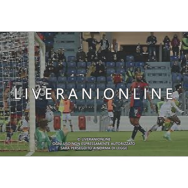 27-10-2021. Cagliari Calcio - A.S. Roma. 10° giornata Serie A calcio 2021-2022. Italia, Sardegna, Cagliari, Stadio Unipol Domus. Salvatore Moi/Aldo Liverani s.a.s. Nella foto: gol ed esultanza Roma in trasferta contro Cagliari. Segna:Lorenzo Pellegrini Roma ©MOI / AGENZIA ALDO LIVERANI SAS