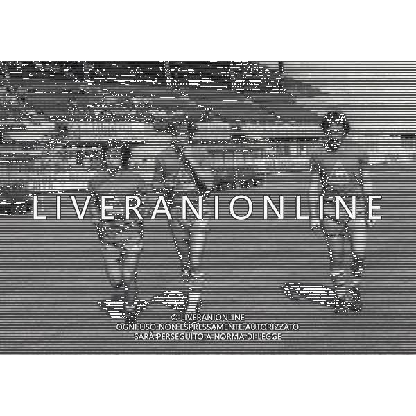 1981 ALLENAMENTO NAZIONALE ITALIANA DI CALCIO NELLA FOTO BRUNO CONTI-GIANCARLO ANTOGNONI E ROBERTO PRUZZO AG ALDO LIVERANI SAS
