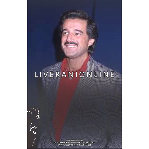 RETROSPETTIVA CHRISTIAN DE SICA ATTORE NELLA FOTO CHRISTIAN DE SICA NELL\'ANNO 1987 A TERRAZZA MARTINI ALLA PRESENTAZIONE DEL FILM“ BELLI FRESCHI“ AG ALDO LIVERANI SAS 