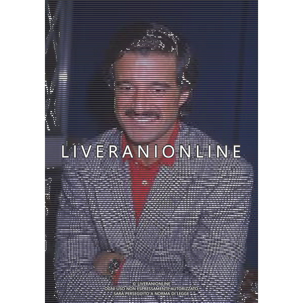 RETROSPETTIVA CHRISTIAN DE SICA ATTORE NELLA FOTO CHRISTIAN DE SICA NELL\'ANNO 1987 A TERRAZZA MARTINI ALLA PRESENTAZIONE DEL FILM“ BELLI FRESCHI“ AG ALDO LIVERANI SAS 