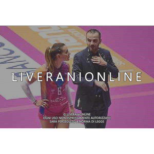 © TVRG Alessia Orro (Monza) SX e Marco Gaspari allenatore Monza DX Vero Volley Monza vs Prosecco DOC Imoco Volley Conegliano Campionato Serie A1 femminile - 5a giornata Monza 30-10-2021 Arena di Monza foto Roberto Garavaglia/ag. Aldo Liverani sas /AGENZIA ALDO LIVERANI SAS