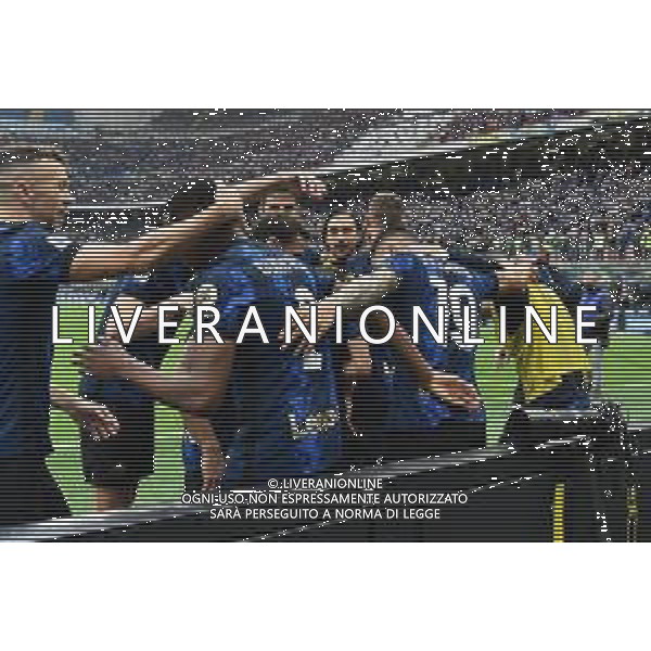 esultanza Inter dopo il gol del 2 a 0 joaquin correa Inter vs Udinese Campionato Serie A TIM - 11a giornata Milano 31-10-2021 Stadio Giuseppe Meazza - San Siro foto Roberto Garavaglia/ag. Aldo Liverani sas /AGENZIA ALDO LIVERANI SAS