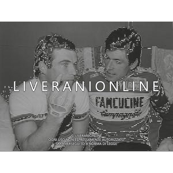 RETROSPETTIVA BERNARD HINAULT CICLISTA NELLA FOTO BERNARD HINAULT CON FRANCESCO MOSER AG ALDO LIVERANI SAS 