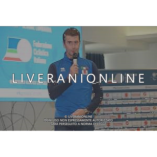 © TVRG Presentazione commissari tecnici ciclismo nella foto Edoardo Salvoldi commissario tecnico della Nazionale juniores su strada e su pista Milano 02-11-2021 Presso la sala Biagi di Palazzo Lombardia si e\' tenuta la conferenza stampa di presentazione del Velodromo di Montichiari (BS) come centro federale di eccellenza e dei commissari tecnici del quadriennnio olimpico 2021-2024 della FCI Federazione Ciclistica Italiana foto Roberto Garavaglia/ag. Aldo Liverani sas