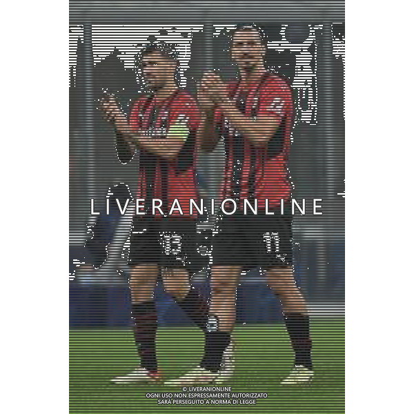Alessio Romagnoli (Milan) SX e Zlatan Ibrahimovic (Milan) DX Milan vs Porto UEFA Champions League fase a gironi 4a giornata - gruppo B Milano 03-11-2021 Stadio Giuseppe Meazza - San Siro foto Roberto Garavaglia/ag. Aldo Liverani sas /AGENZIA ALDO LIVERANI SAS