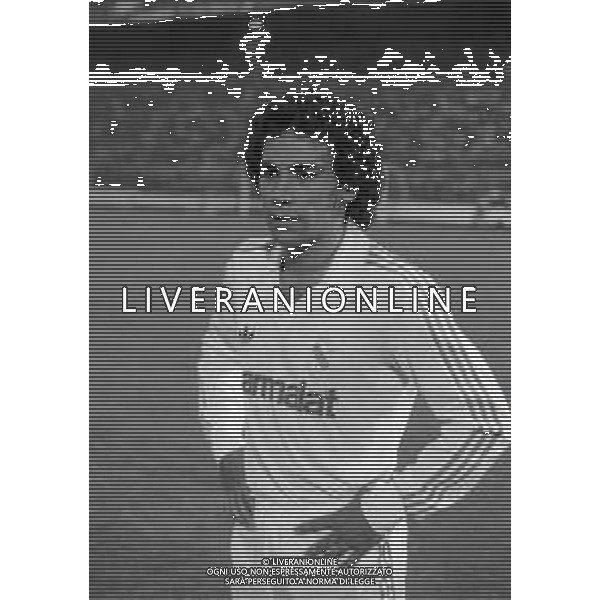 RETROSPETTIVA HUGO SANCHEZ CALCIATORE NELLA FOTO HUGO SANCHEZ CON LA MAGLIA DEL REAL MADRID NELL\'ANNO 1987-1988 ARCHIVIO DFP-AG ALDO LIVERANI SAS