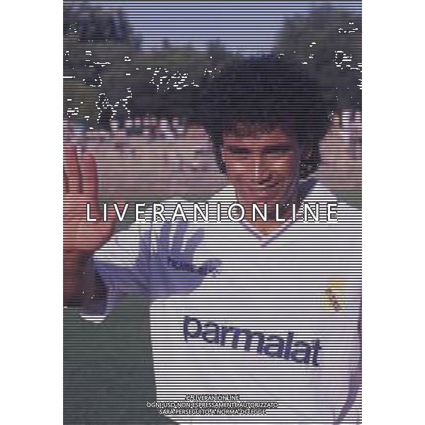 RETROSPETTIVA HUGO SANCHEZ CALCIATORE NELLA FOTO HUGO SANCHEZ CON LA MAGLIA DEL REAL MADRID  ARCHIVIO DFP-AG ALDO LIVERANI SAS 