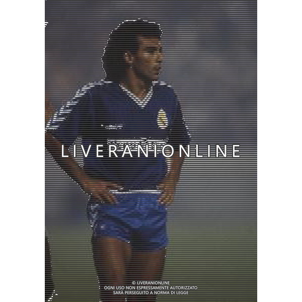 RETROSPETTIVA HUGO SANCHEZ CALCIATORE NELLA FOTO HUGO SANCHEZ CON LA MAGLIA DEL REAL MADRID  ARCHIVIO DFP-AG ALDO LIVERANI SAS 