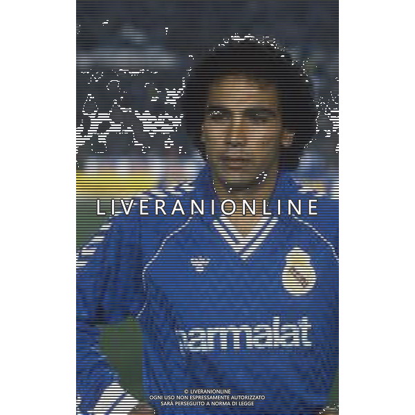RETROSPETTIVA HUGO SANCHEZ CALCIATORE NELLA FOTO HUGO SANCHEZ CON LA MAGLIA DEL REAL MADRID  ARCHIVIO DFP-AG ALDO LIVERANI SAS 