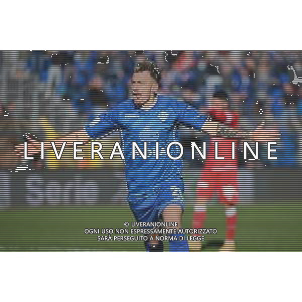 © TVRG Antonino La Gumina (Como) esulta dopo il gol dell\'1 a 0 Como vs Perugia Campionato Serie BKT - 12a giornata Como 06-11-2021 Stadio Giuseppe Sinigaglia foto Roberto Garavaglia/ag. Aldo Liverani sas/AGENZIA ALDO LIVERANI SAS