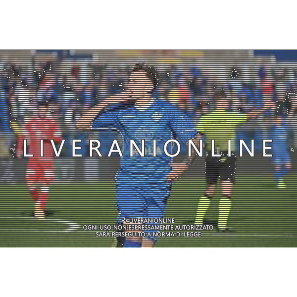 ¬© TVRG Antonino La Gumina (Como) esulta dopo il gol dell\'1 a 0 Como vs Perugia Campionato Serie BKT - 12a giornata Como 06-11-2021 Stadio Giuseppe Sinigaglia foto Roberto Garavaglia/ag. Aldo Liverani sas/AGENZIA ALDO LIVERANI SAS