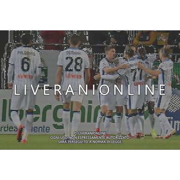 6-11-2021. Cagliari Calcio - Atalanta Bergamasca Calcio. 12° giornata Serie A calcio 2021-2022. Italia, Sardegna, Cagliari, Stadio Unipol Domus. Salvatore Moi/Aldo Liverani s.a.s. Nella foto: gol ed esultanza Atalanta in trasferta contro Cagliari. Segna: Mario Pasallic Atalanta ©MOI/AGENZIA ALDO LIVERANI SAS