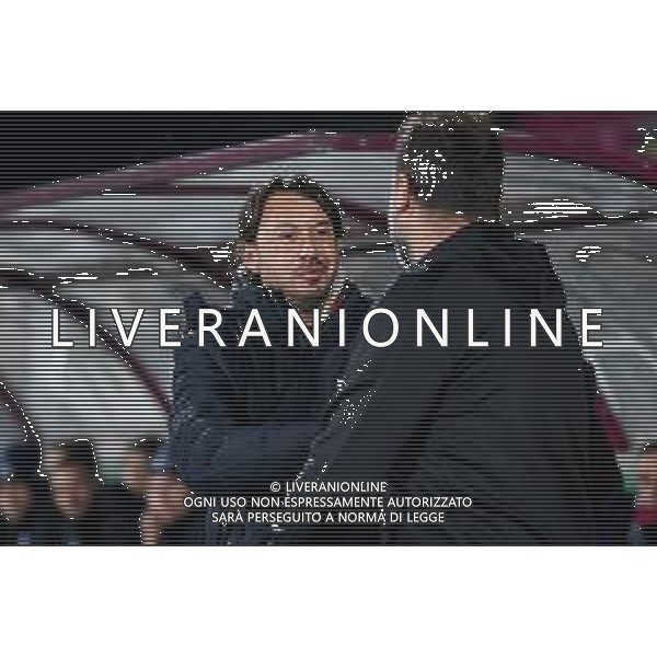 GriffoniE/LMedia - AS Cittadella vs AC Pisa - Italian Football Championship League BKT 2021/2022 07 November 2021 - Stadio Pier Cesare Tombolato, Cittadella (PD), Italy Photo showing: Edoardo Gorini (Coach Cittadella) greets Luca D\'Angelo (Head coach Pisa) @GriffoniE/LMedia/ AG ALDO LIVERANI SAS