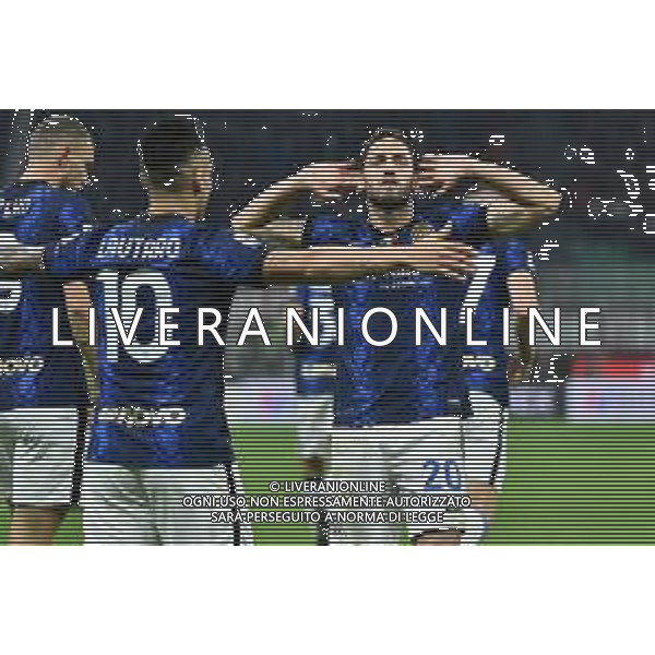 Hakan Calhanoglu (Inter) esulta dopo il goil dell\'1 a 0 Milan vs Inter Campionato Serie A TIM - 12a giornata Milano 07-11-2021 Stadio Giuseppe Meazza - San Siro foto Roberto Garavaglia/ag. Aldo Liverani sas / AG ALDO LIVERANI SAS