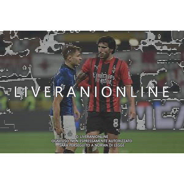 Nicolo\' Barella (Inter) e Sandro Tonali (Milan) Milan vs Inter Campionato Serie A TIM - 12a giornata Milano 07-11-2021 Stadio Giuseppe Meazza - San Siro foto Roberto Garavaglia/ag. Aldo Liverani sas / AG ALDO LIVERANI SAS