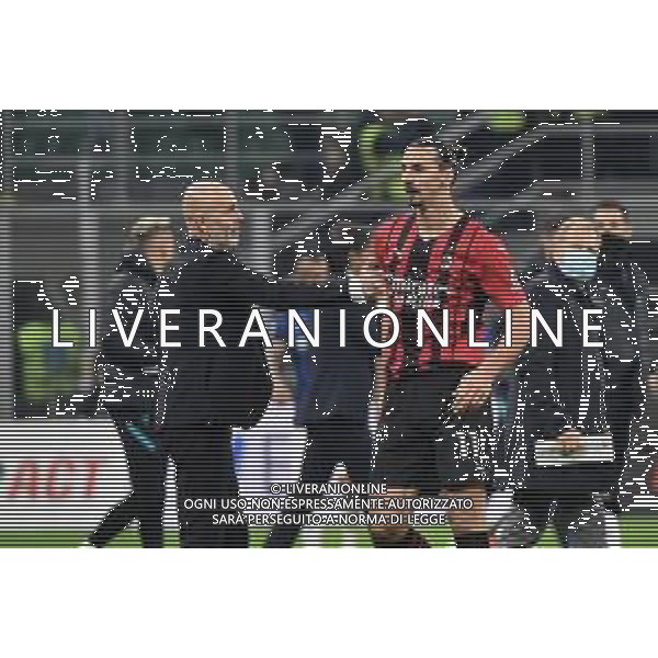 Stefano Pioli allenatore Milan e Zlatan Ibrahimovic (Milan) Milan vs Inter Campionato Serie A TIM - 12a giornata Milano 07-11-2021 Stadio Giuseppe Meazza - San Siro foto Roberto Garavaglia/ag. Aldo Liverani sas / AG ALDO LIVERANI SAS