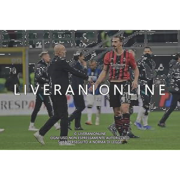 Stefano Pioli allenatore Milan SX e Zlatan Ibrahimovic (Milan) DX Milan vs Inter Campionato Serie A TIM - 12a giornata Milano 07-11-2021 Stadio Giuseppe Meazza - San Siro foto Roberto Garavaglia/ag. Aldo Liverani sas / AG ALDO LIVERANI SAS
