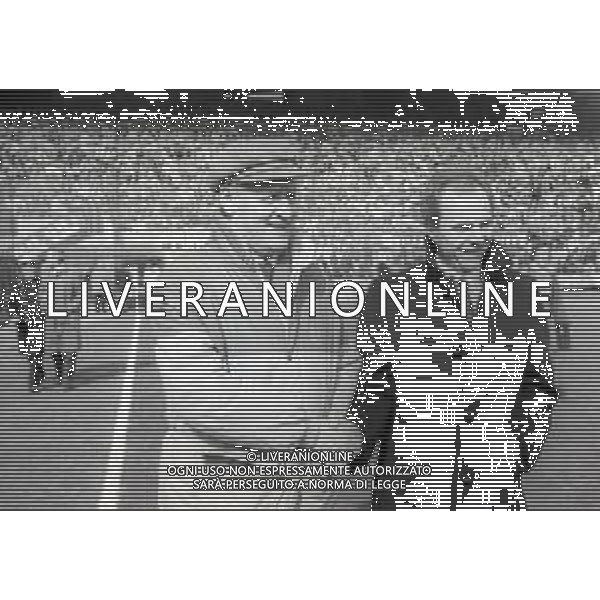 RETROSPETTIVA NILS LIEDHOLM ALLENATORE NELLA FOTO NILS LIEDHOLM ALLENATORE MILAN NELL\'ANNO 1985-1986 CON SVEN GORAN ERIKSSON ALLENATORE ROMA CALCIO AG ALDO LIVERANI SAS 