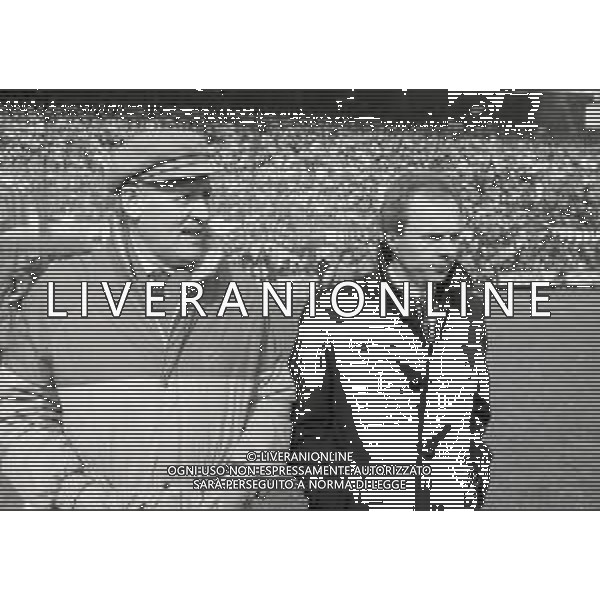 RETROSPETTIVA NILS LIEDHOLM ALLENATORE NELLA FOTO NILS LIEDHOLM ALLENATORE MILAN NELL\'ANNO 1985-1986 CON SVEN GORAN ERIKSSON ALLENATORE ROMA CALCIO AG ALDO LIVERANI SAS 