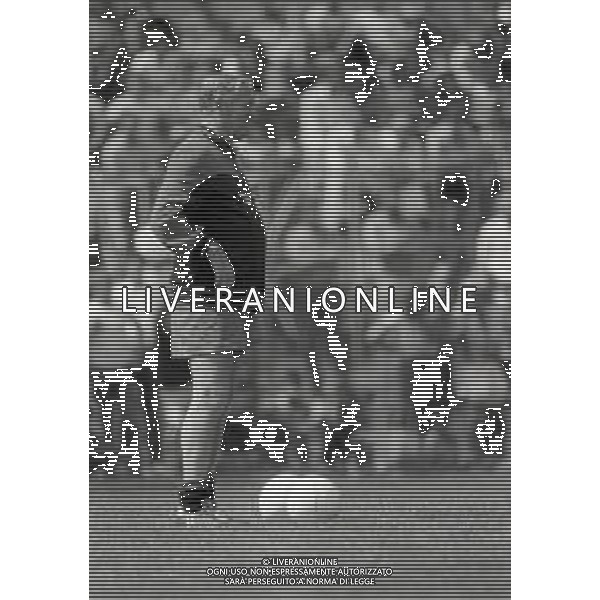 RETROSPETTIVA NILS LIEDHOLM ALLENATORE NELLA FOTO NILS LIEDHOLM ALLENATORE MILAN NELL\'ANNO 1986  AG ALDO LIVERANI SAS 