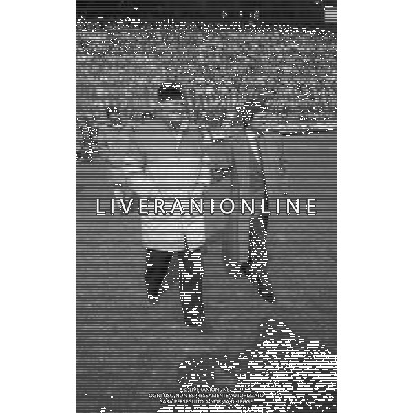 RETROSPETTIVA NILS LIEDHOLM ALLENATORE NELLA FOTO NILS LIEDHOLM ALLENATORE MILAN NELL\'ANNO 1986 CON GIANCARLO DE SISTI AG ALDO LIVERANI SAS 