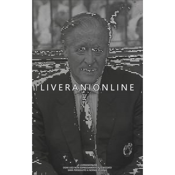 RETROSPETTIVA NILS LIEDHOLM ALLENATORE NELLA FOTO NILS LIEDHOLM ALLENATORE MILAN NELL\'ANNO 1986  AG ALDO LIVERANI SAS 