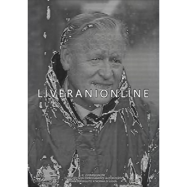 RETROSPETTIVA NILS LIEDHOLM ALLENATORE NELLA FOTO NILS LIEDHOLM ALLENATORE ROMA CALCIO NELL\'ANNO 1987-1988  AG ALDO LIVERANI SAS  
