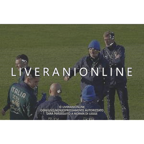 Ritiro della Nazionale Italiana di Calcio presso il centro tecnico federale della FIGC a Coverciano - nella foto:CT Roberto Mancini con Alberico Evani ©Claudio Zamagni/Agenzia Aldo Liverani / AGENZIA ALDO LIVERANI SAS