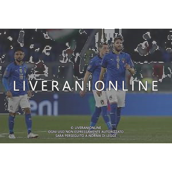 ITALIA vs SVIZZERA Qualificazioni Europee del Gruppo C ai Mondiali del Qatar 2022 12/11/2021 - nella foto: Manuel Locatelli(Italia) Insigne Lorenzo(Italia) Belotti Andrea(Italia) ©Claudio Zamagni/Agenzi Aldo Liverani s.a.s. Manuel Locatelli(Italia) Insigne Lorenzo(Italia) Belotti Andrea(Italia) during European Qualifying Round group C of FIFA World Championship of Qatar 2022 between Italy and Swiss at Olympic Stadium on November 12 2021 in Rome photo credit by Claudio Zamagni/Aldo Liverani Photo Agency