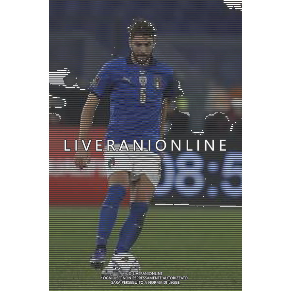 ITALIA vs SVIZZERA Qualificazioni Europee del Gruppo C ai Mondiali del Qatar 2022 12/11/2021 - nella foto: Manuel Locatelli(Italia) ©Claudio Zamagni/Agenzi Aldo Liverani s.a.s. Manuel Locatelli(Italia) during European Qualifying Round group C of FIFA World Championship of Qatar 2022 between Italy and Swiss at Olympic Stadium on November 12 2021 in Rome photo credit by Claudio Zamagni/Aldo Liverani Photo Agency