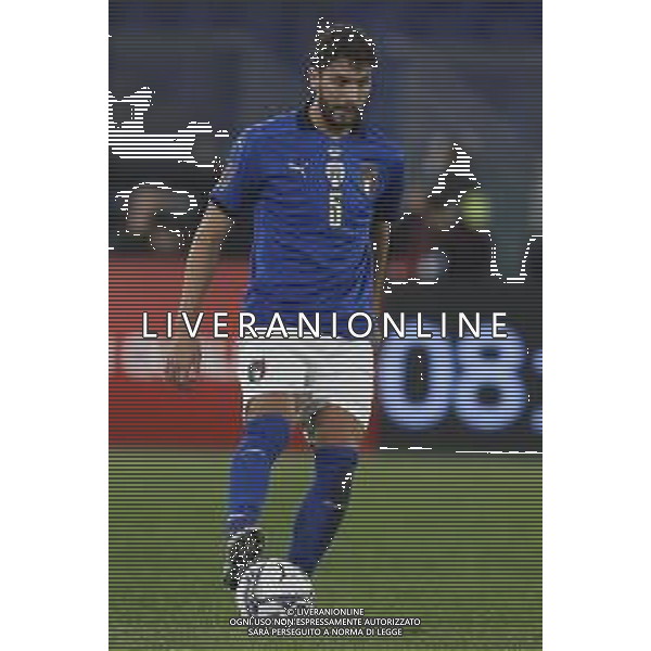 ITALIA vs SVIZZERA Qualificazioni Europee del Gruppo C ai Mondiali del Qatar 2022 12/11/2021 - nella foto: Manuel Locatelli(Italia) ©Claudio Zamagni/Agenzi Aldo Liverani s.a.s. Manuel Locatelli(Italia) during European Qualifying Round group C of FIFA World Championship of Qatar 2022 between Italy and Swiss at Olympic Stadium on November 12 2021 in Rome photo credit by Claudio Zamagni/Aldo Liverani Photo Agency