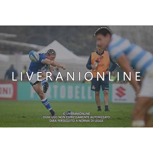 GriffoniE/LMedia - Test Match 2021, Italy vs Argentina - Autumn Nations Cup rugby match 13 November 2021 - Monigo stadium, Treviso, Italy Photo showing: Paolo Garbisi (Italy) scoring 3 points on free kick @GriffoniE/LMedia AG ALDO LIVERANI SAS