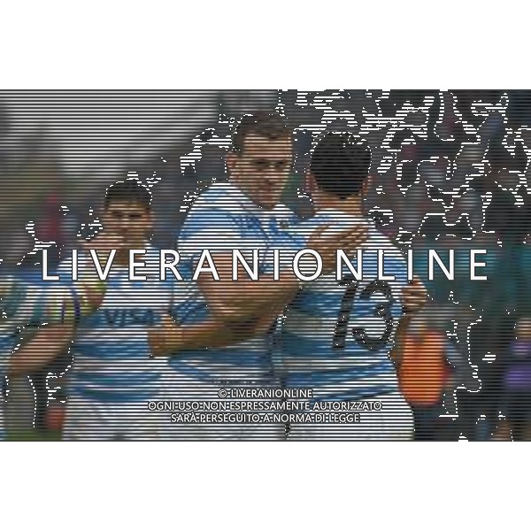 GriffoniE/LMedia - Test Match 2021, Italy vs Argentina - Autumn Nations Cup rugby match 13 November 2021 - Monigo stadium, Treviso, Italy Photo showing: Matias Moroni (Argentina) celebrates after scoring a try with teammate Emiliano Boffelli (Argentina) @GriffoniE/LMedia AG ALDO LIVERANI SAS