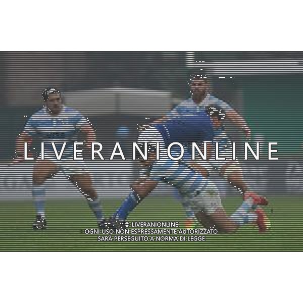 GriffoniE/LMedia - Test Match 2021, Italy vs Argentina - Autumn Nations Cup rugby match 13 November 2021 - Monigo stadium, Treviso, Italy Photo showing: Michele Lamaro (Italy) tackled by Jeronimo De La Fuente (Argentina) @GriffoniE/LMedia/AGENZIA ALDO LIVERANI SAS