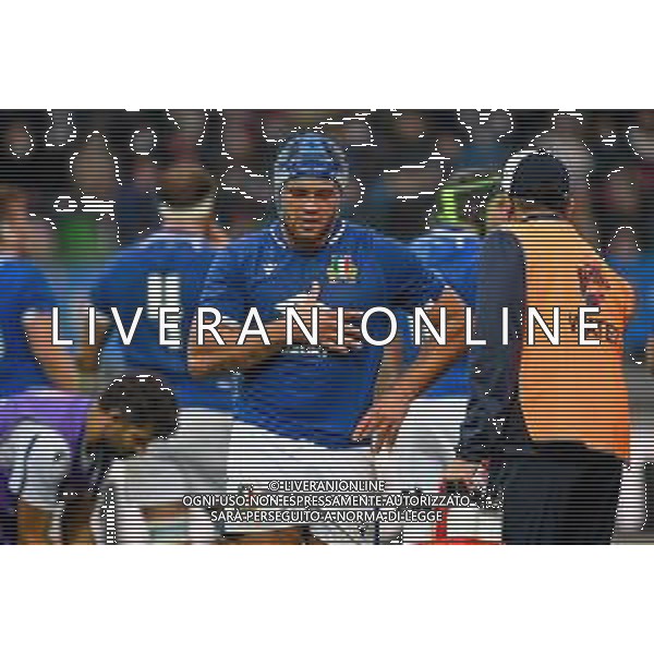 GriffoniE/LMedia - Test Match 2021, Italy vs Argentina - Autumn Nations Cup rugby match 13 November 2021 - Monigo stadium, Treviso, Italy Photo showing: Disappointment of Gianmarco Lucchesi (Italy) @GriffoniE/LMedia/AGENZIA ALDO LIVERANI SAS