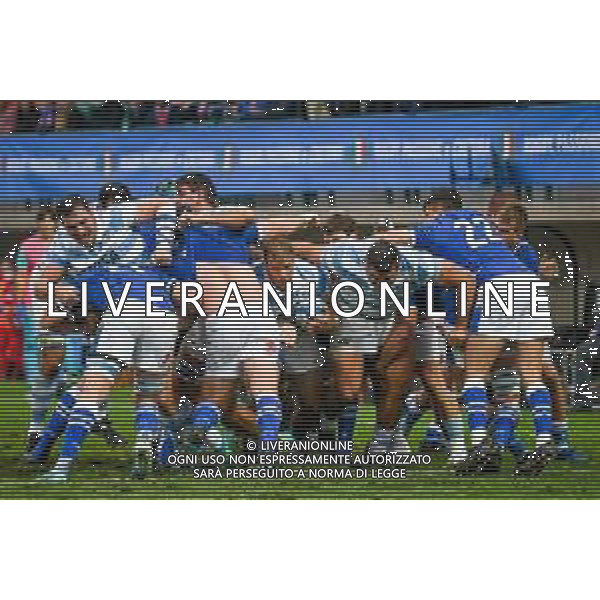 GriffoniE/LMedia - Test Match 2021, Italy vs Argentina - Autumn Nations Cup rugby match 13 November 2021 - Monigo stadium, Treviso, Italy Photo showing: Facundo Bosch (Argentina) goung out from the maul @GriffoniE/LMedia/AGENZIA ALDO LIVERANI SAS